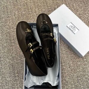 Prada Women's Dark Brown Mary Jane Flats